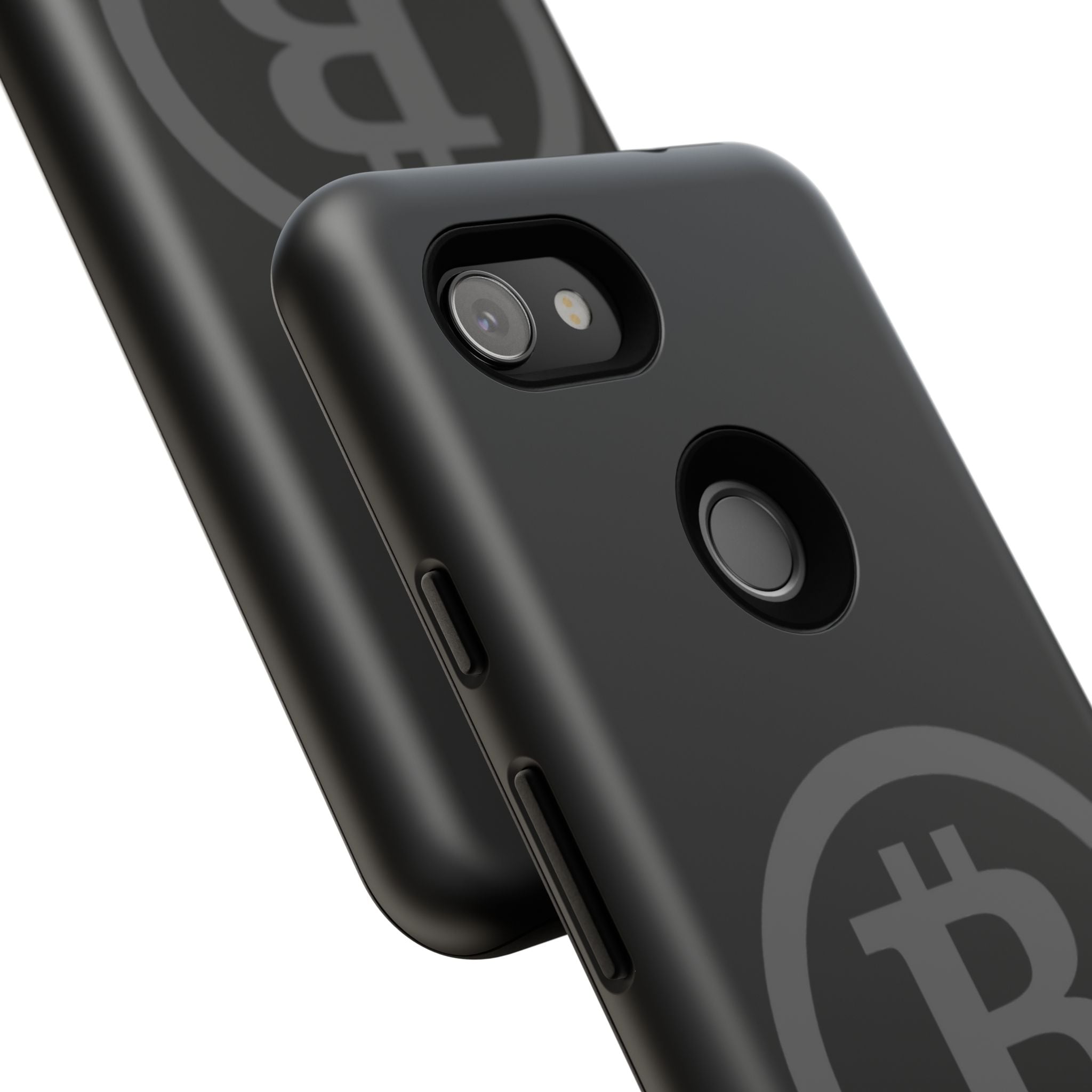 Bitcoin Logo Tough Phone Case — Matte Black Crypto Protective Cover