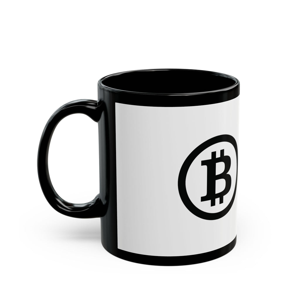 Bitcoin Logo Black Accent Mug | Crypto Coffee Cup, 11oz or 15oz