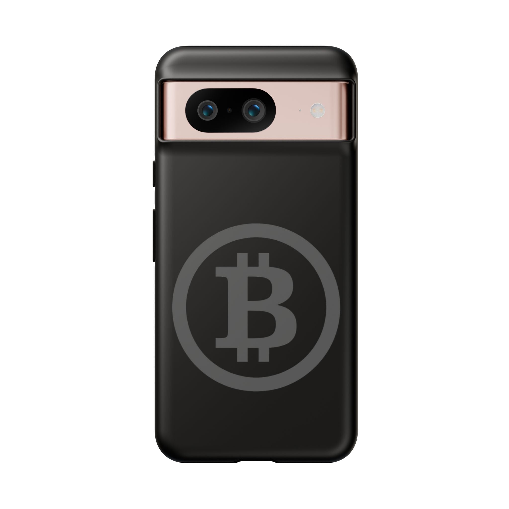 Bitcoin Logo Tough Phone Case — Matte Black Crypto Protective Cover